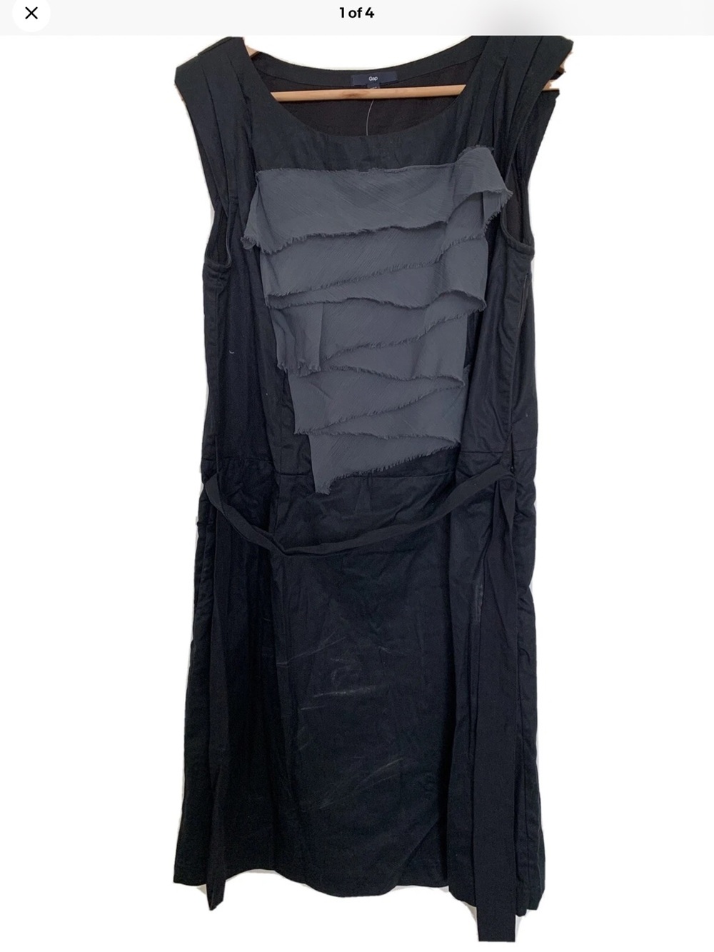 GAP Black Midi Dress with Gray Layered Front pockets lined